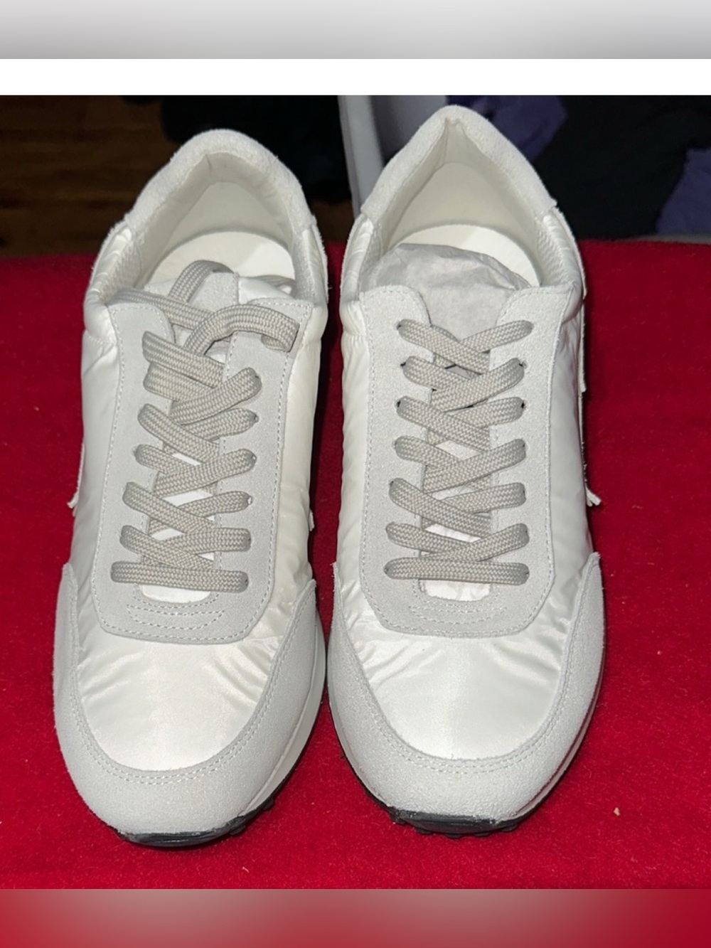 The RAD BLACK KID White Sneakers with Light Gray Accents